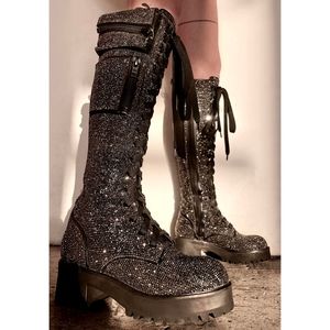 Club Exx Bling Brigade Pocket Combat Boots